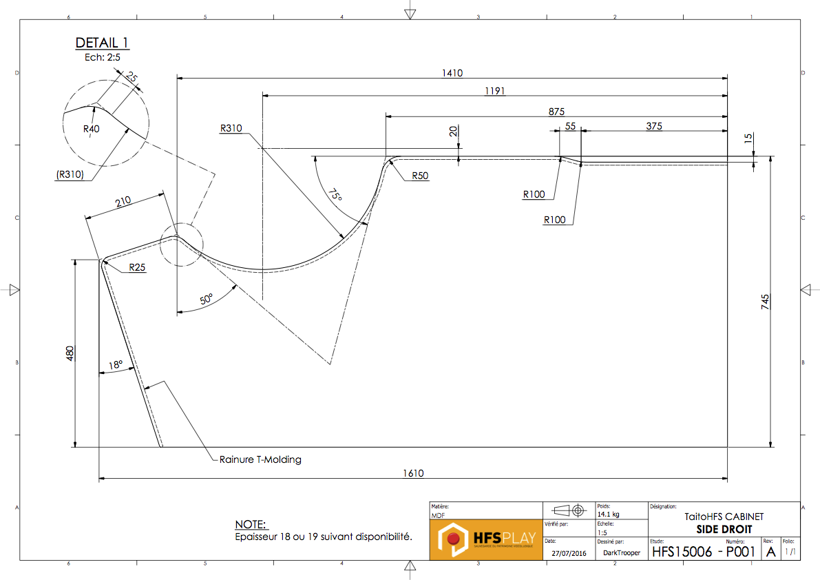 borne arcade plan